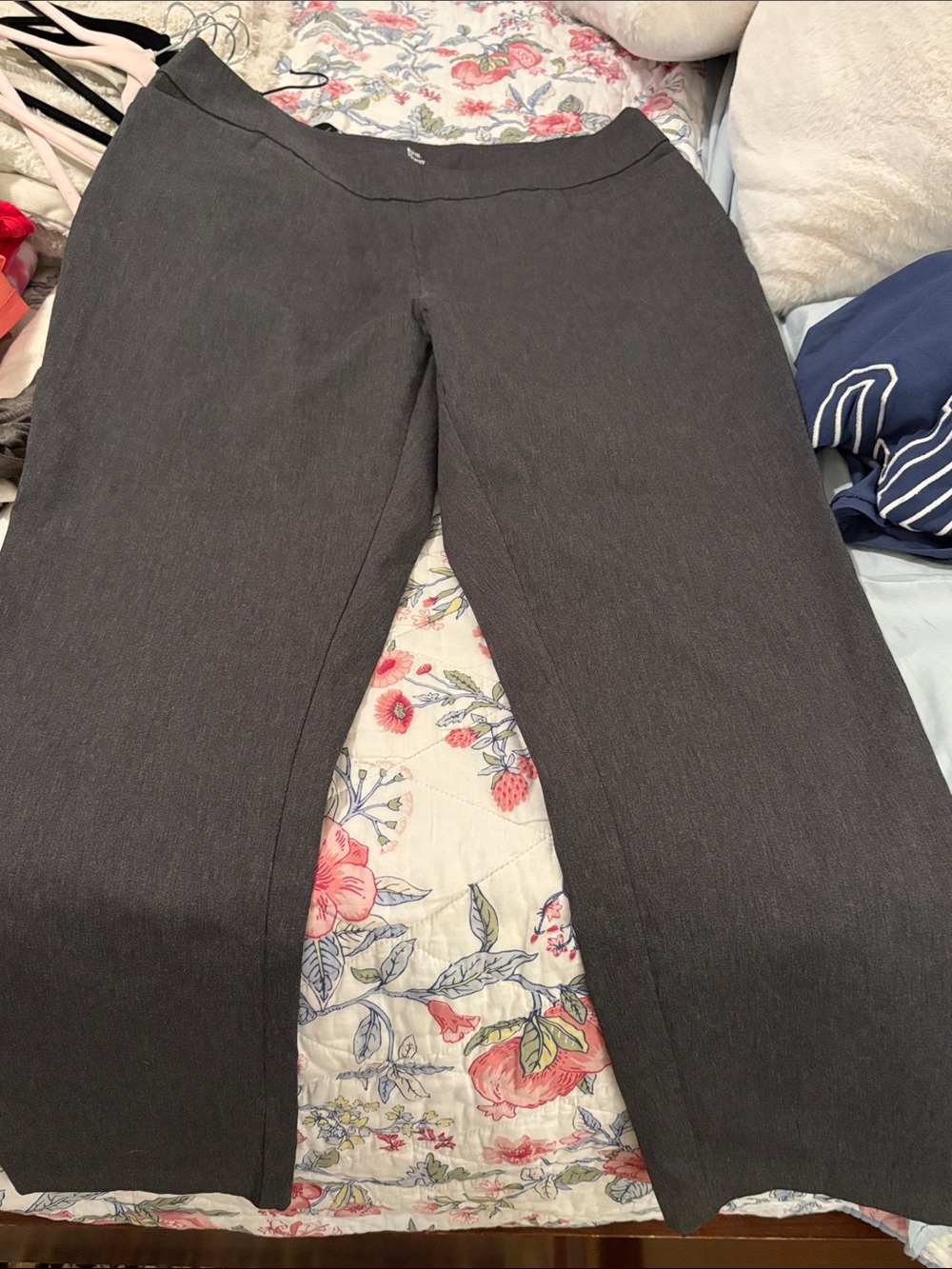 Kim Rogers Gray Straight-Leg Dress Trousers